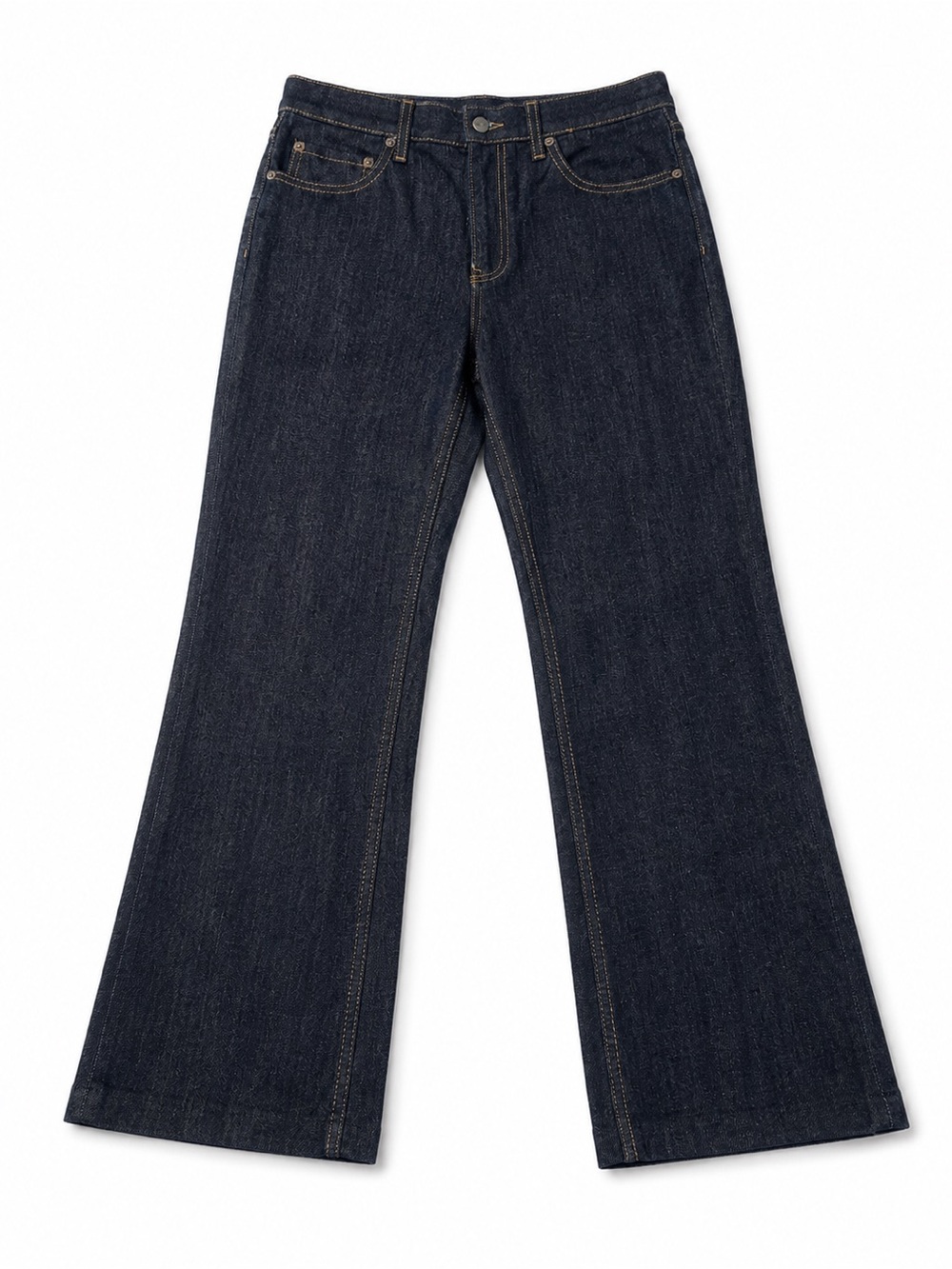 Zara Dark Wash Cropped Bootcut Jeans Women’s US 8 Low Rise Stretch Denim 31x26